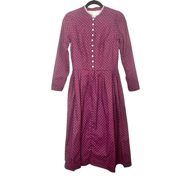 Vintage Tostmann Trachten Oktoberfest Dirndl Germany Burgundy Women's Dress EU42 - Picture 1 of 11